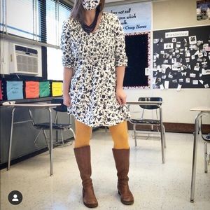 Old Navy Size L Blue White Floral Dress